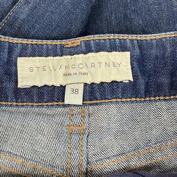 Stella Mccartney Womens Low Rise Straight Cut Pants Blue 38 16 Zipper Button - Picture 8 of 12